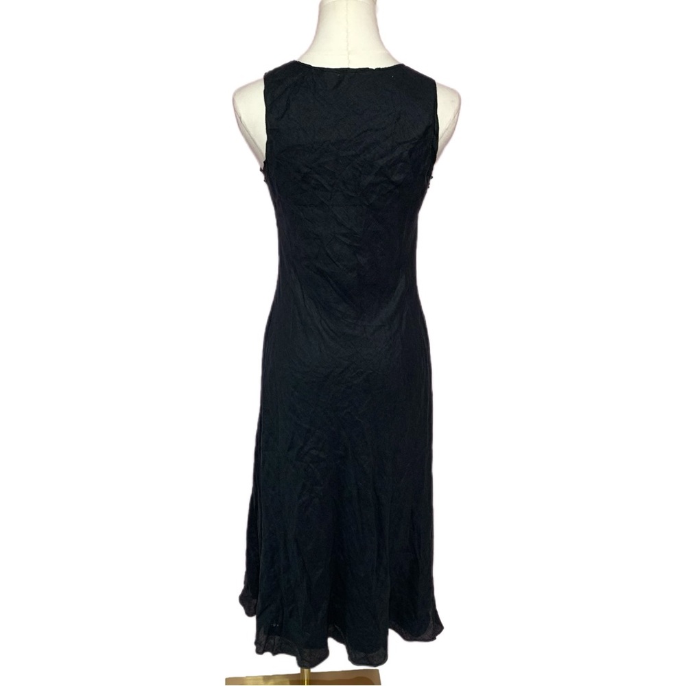 VTG Y2K Banana Republic Black Linen Sleeveless Midi Dress 0 - Picture 5 of 6